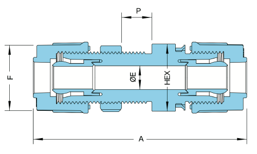 PFA Insert-Type Panel-Through Union